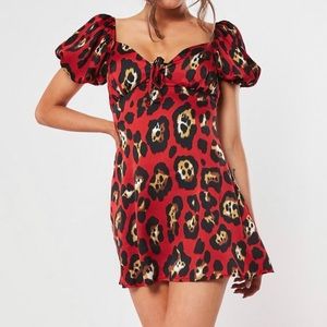 Leopard Print Milkmaid Dress (US 8)